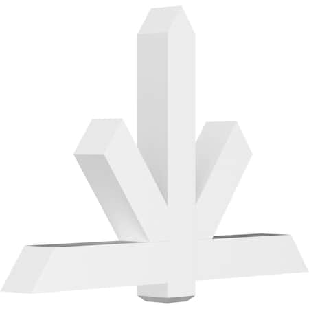 Ekena Millwork Kennewick Architectural Grade PVC Gable Bracket, 60"W x 40"H x 6"D x 6"F, 16/12 Pitch GBP060X40X0606KEN00